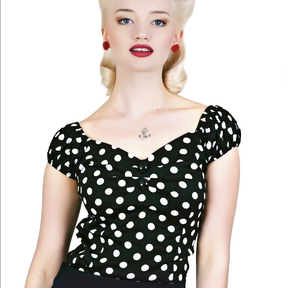Collectif Dolores Polka Dot Top